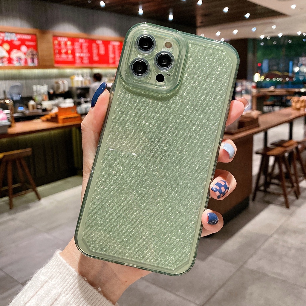 Transparent Simlpe compatible for iphone 13 12 11 pro max x/xr/xsmax/7/8/7 8plus TPU cover flash drill case casing