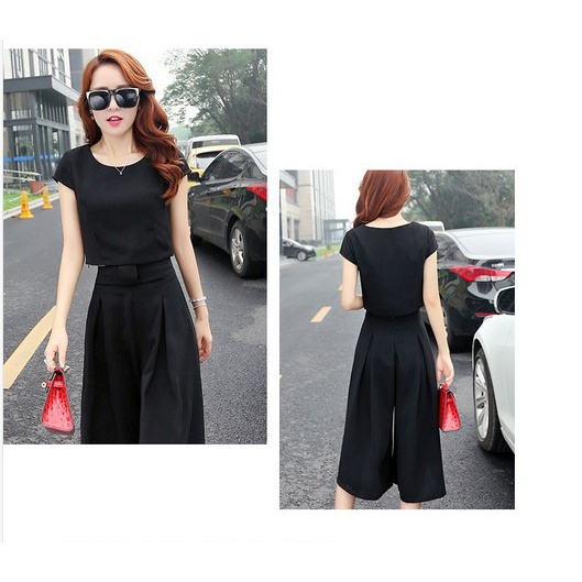 Set Áo Thun Ngắn Tay Plus Size + Quần Ống Rộng Thời Trang Mùa Hè 200 Dành Cho Nữ
