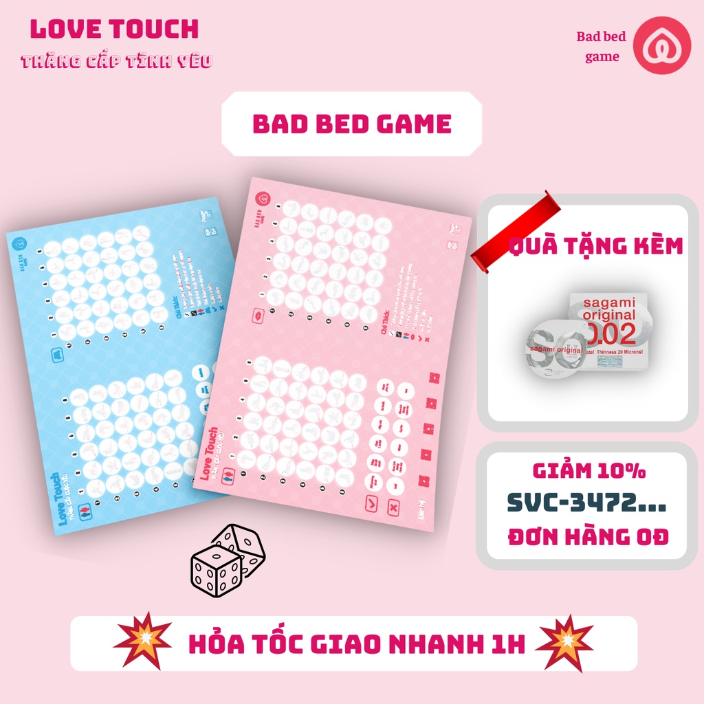 Bảng game bad bed trò chơi dringking game nâng tầm cảm xúc cho các cặp đôi đang yêu nhau - LOVE TOUCH