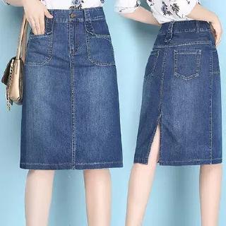 Chân váy denim lưng cao trẻ trung năng động cho nữ