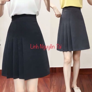 Chân váy xoè nửa xếp li