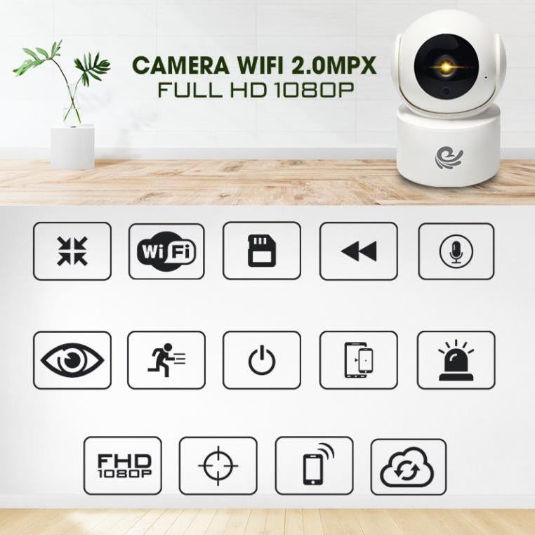 Camera Wifi  IP Quan Sát Trong Nhà CARECAM CC2021 - 2.0 (1080FullHD) Khả Năng Lưu Trữ Cao Có Màu