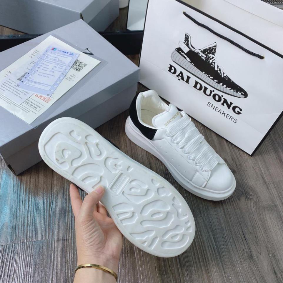 Giày MC QUEEN bản đẹp MCQ hàng cao cấp Độn Đế 3cm Màu Trắng Gót Đen nam nữ Hot Trend full box bill