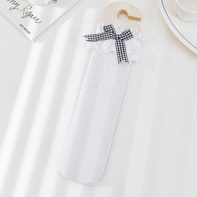 Vớ Dài Qua Gối Phối Ren Thoáng Khí Đính Nơ Phong Cách Lolita Thời Trang Xuân Hè Cho Bé Gái