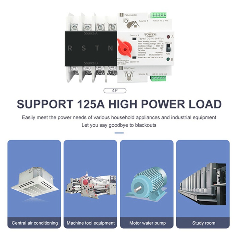 Công Tắc Nguồn Tự Động Din Rail 4P ATS