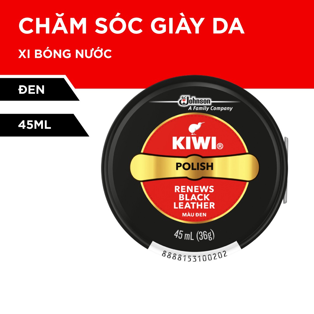 Combo 2 Xi đánh giày Kiwi  Màu Đen 45ml/sáp