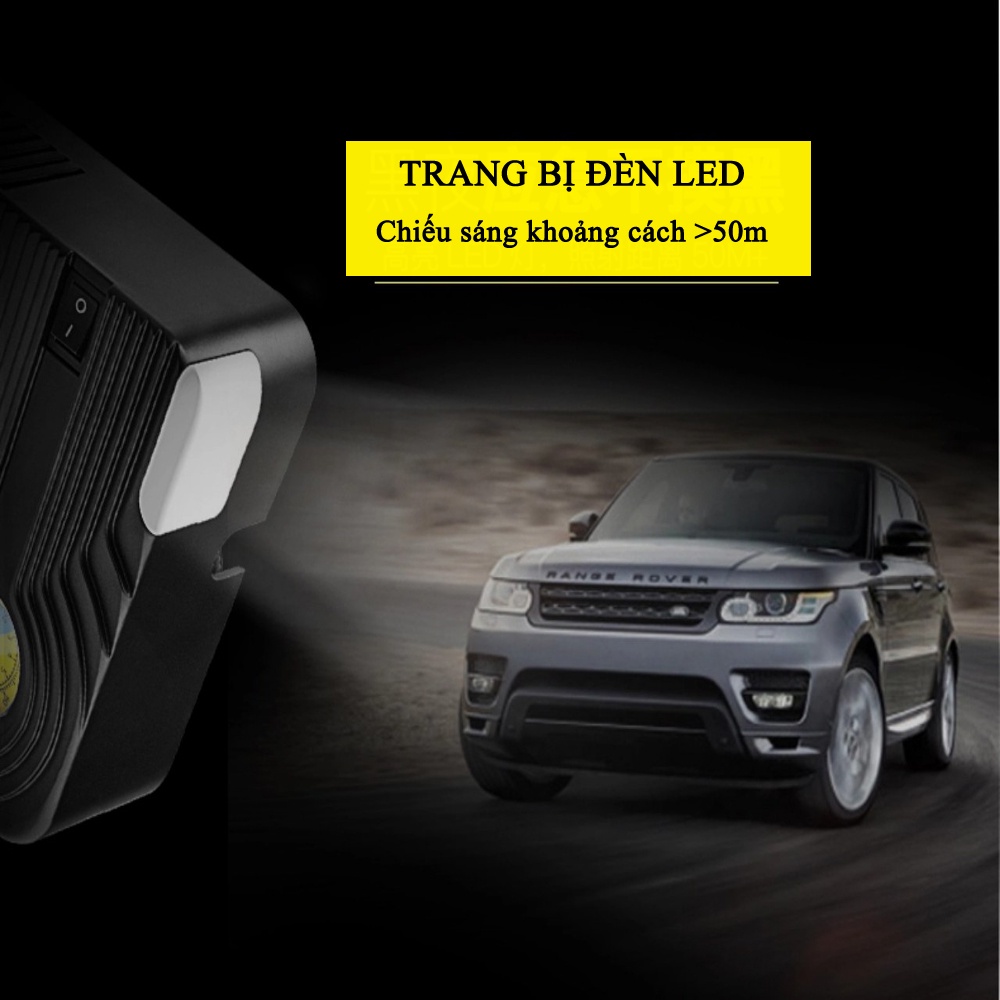 Bơm lốp ô tô 12v STEELMATE,Bơm ô tô 12v công suất 102W tự động ngắt,đèn LED chiếu sáng