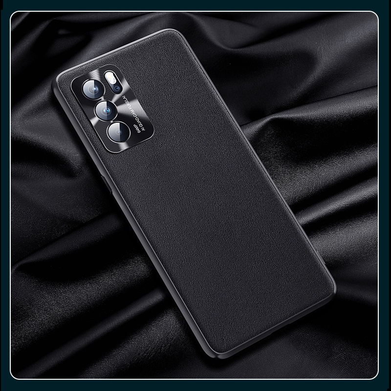 Ốp điện thoại bằng da cứng siêu mỏng cho OPPO Reno5 Reno6 Reno 6 Pro Plus Snapdragon 5G
