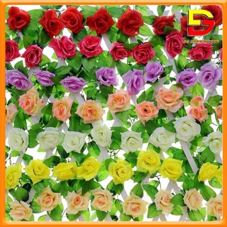 Hoa Giả Dây Hoa Hồng Leo Dài 2m4 Trang Trí Nhà Cửa Decor Chụp Ảnh DG-61