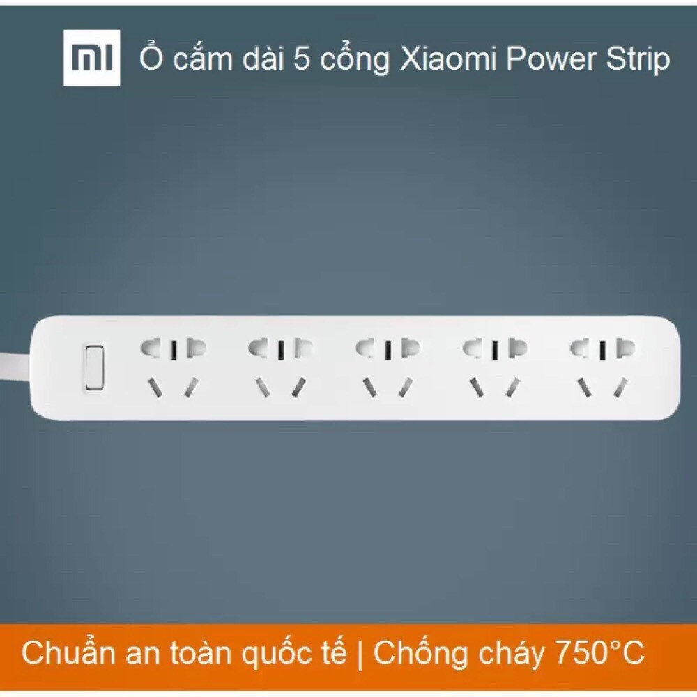 Ổ cắm điện 5 cổng thông minh kết nối điện thoại xiaomi  - ổ cắm tiết kiệm điện chống cháy nổ xiaomi