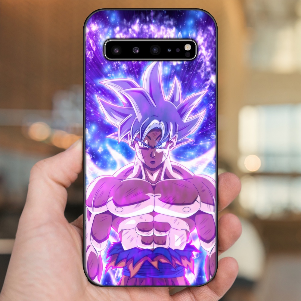 Ốp lưng Samsung S10, S10 5G, S10 Plus viền đen in hình Goku Dragon Ball