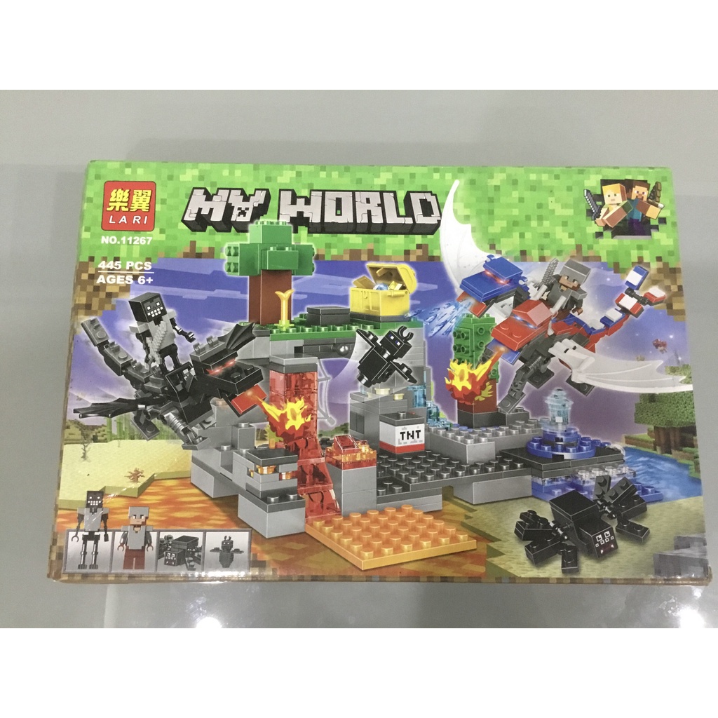 HỘP ĐỒ CHƠI LEGO LẮP GHÉP MINECRAFT 445M LARI MY WORLD 11267