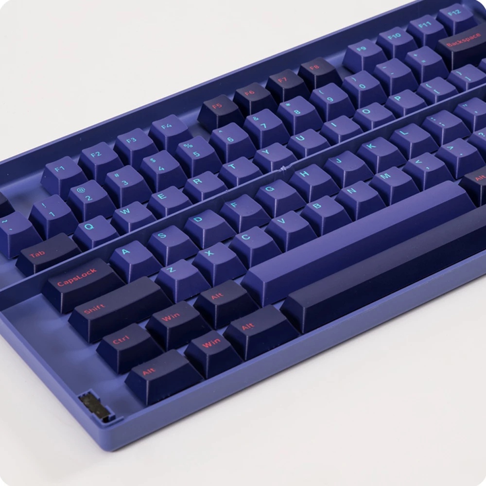 Nút Bàn Phím Cơ Màu Hồng Đen Neon Silent 9009 Phong Cách Cổ Điển