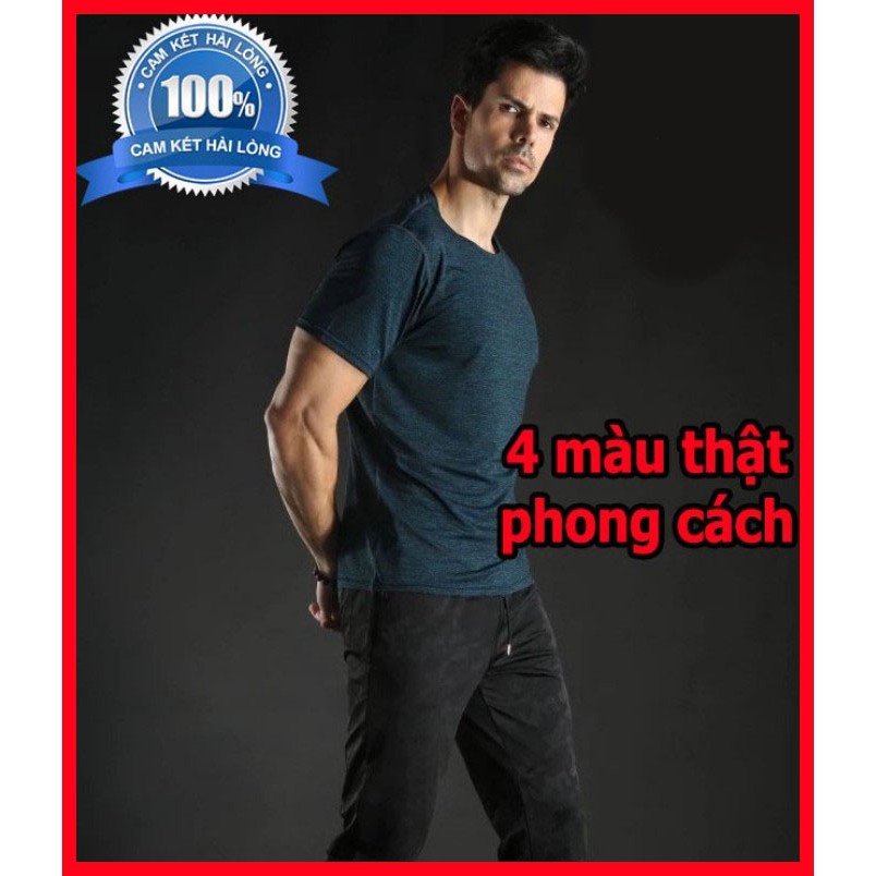 Áo Thun Phông Ngắn Thể Thao Nam (Đồ Tập Gym,Thể Hình, Fitness, Training) - Áo Thun 4 Chiều Co Giãn Cực Mát