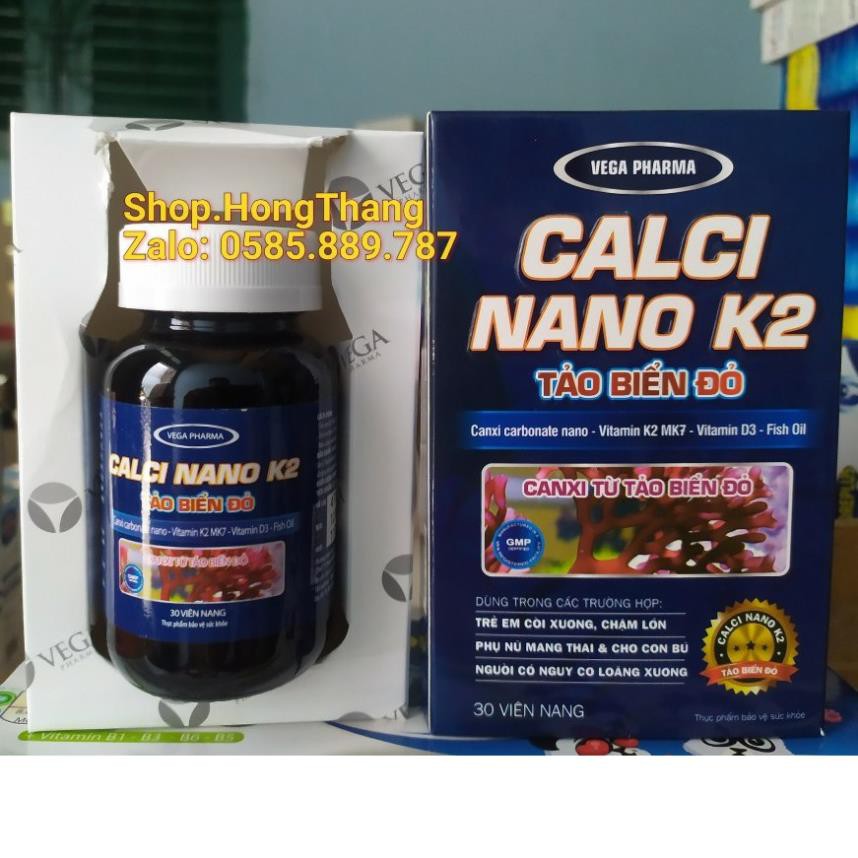 Calci Nano K2 Tảo Biển Đỏ Bổ sung canxi, chống còi xương, loãng xương, phát triển nhanh, xương chắc khỏe,