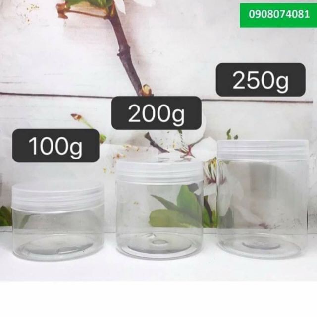 Hủ Nhựa Pet 200g/250g chiết kem rỗng - hủ đựng mỹ phẩm