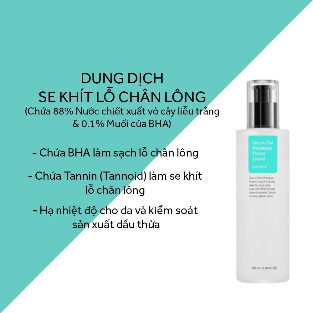 Tinh Chất Làm Sạch Da, Tẩy Tế Bào Chết, Se Khít Lỗ Chân Lông Cosrx Two In One Poreless Power Liquid 100ml