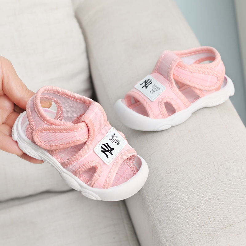 Giày tập đi cho bé trai bé gái dép vải đế mềm chống trượt chống vấp 0-2 tuổi [DTD18]
