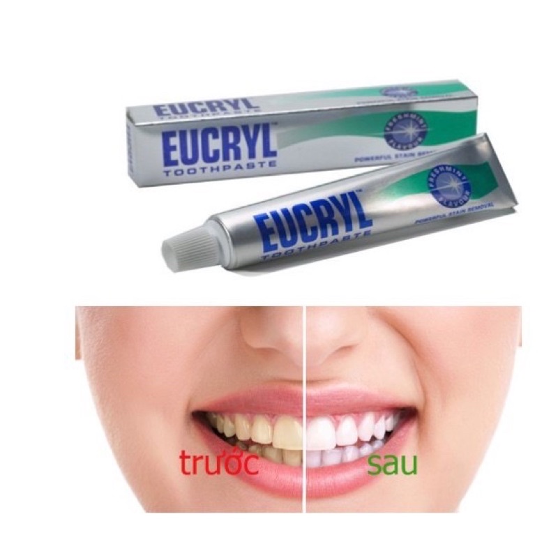 Bột Trắng Răng EUCRYL Toothpowder tẩy trắng răng thơm miệng chính hãng (50g