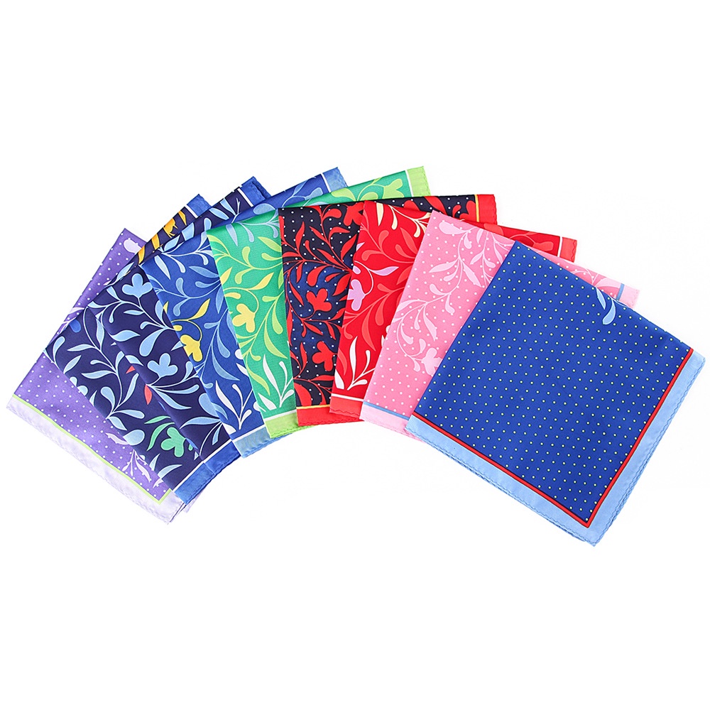 Khăn Tay Vuông Cỡ Lớn 33 x 33 CM In Họa Tiết Hoa Bỏ Túi Thời Trang Cho Nam