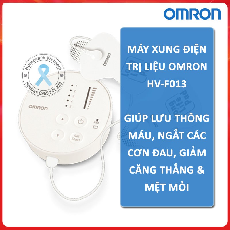 Máy massage xung điện OMRON HV-F013, massage giảm đau, giúp lưu thông máu, nhỏ gọn, dễ sử dụng, HV F013 bảo hành 2 năm