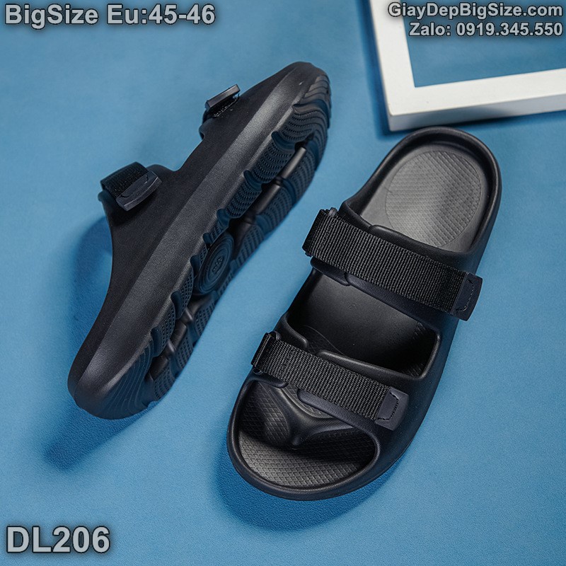 Dép lê đúc nguyên khối, dép quai dán cỡ lớn Eu:45-46 cho nam cao to chân ú bè. Big size slippers for wide feet - DL206