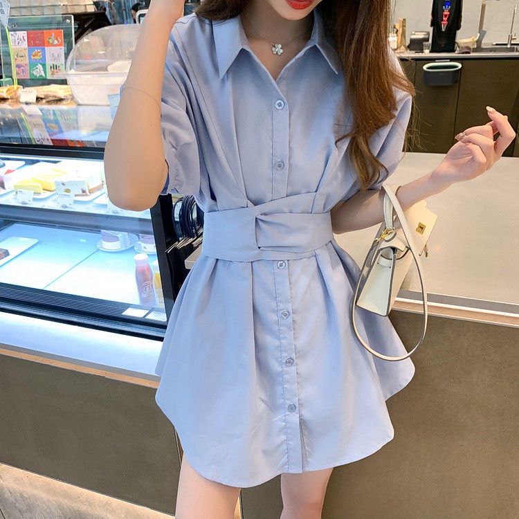 AMOI Set Áo Sơ Mi + Chân Váy Chữ A Thời Trang Nữ Tính