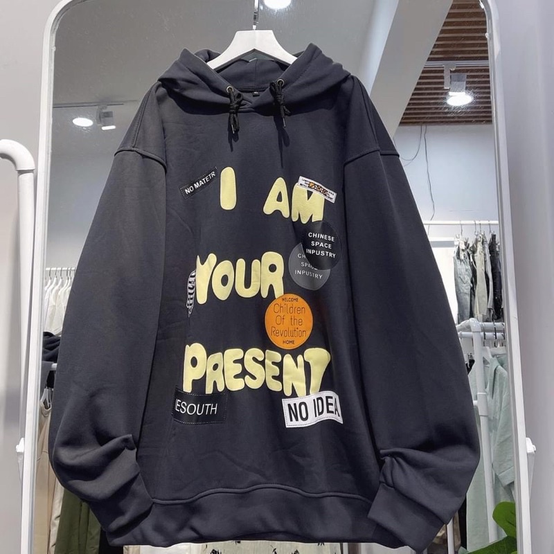 (CÓ SẴN) Áo Hoodie Nỉ bông PRESENT form rộng unisex (nam nữ mặc được) | BigBuy360 - bigbuy360.vn