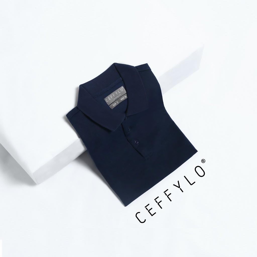 Áo Polo Xanh Navy Trơn Basic vải cotton mềm mịn CEFFYLO