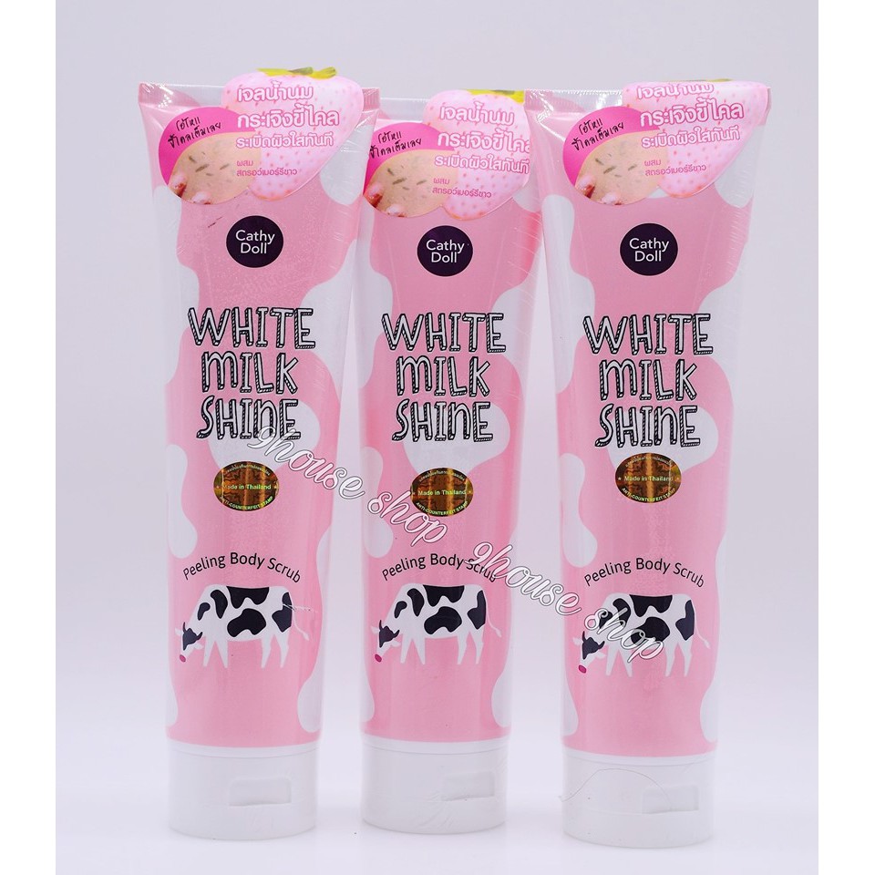 01 Tuýp Tẩy tế bào chết Cathy Doll White Milk Shine Peeling Body Scrub Thái Lan 320gr