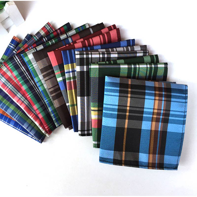 Khăn Tay Polyester Lụa Vuông 25CM Kẻ Sọc / Chấm Bi Đa Ứng Dụng Cho Nam