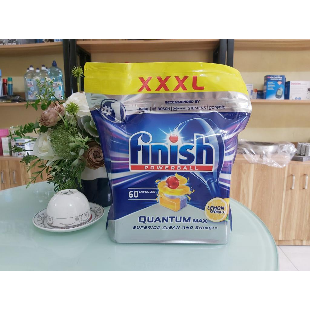 Viên rửa bát Finish Quantum Max túi 60 viên [Hàng Đức]