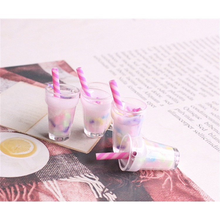 Charm (C29) slime/ Dụng Cụ Charm Trang Trí [Ko Keo &amp; Nút] Hình Ly Trà Sữa (1.2x2.5 cm)