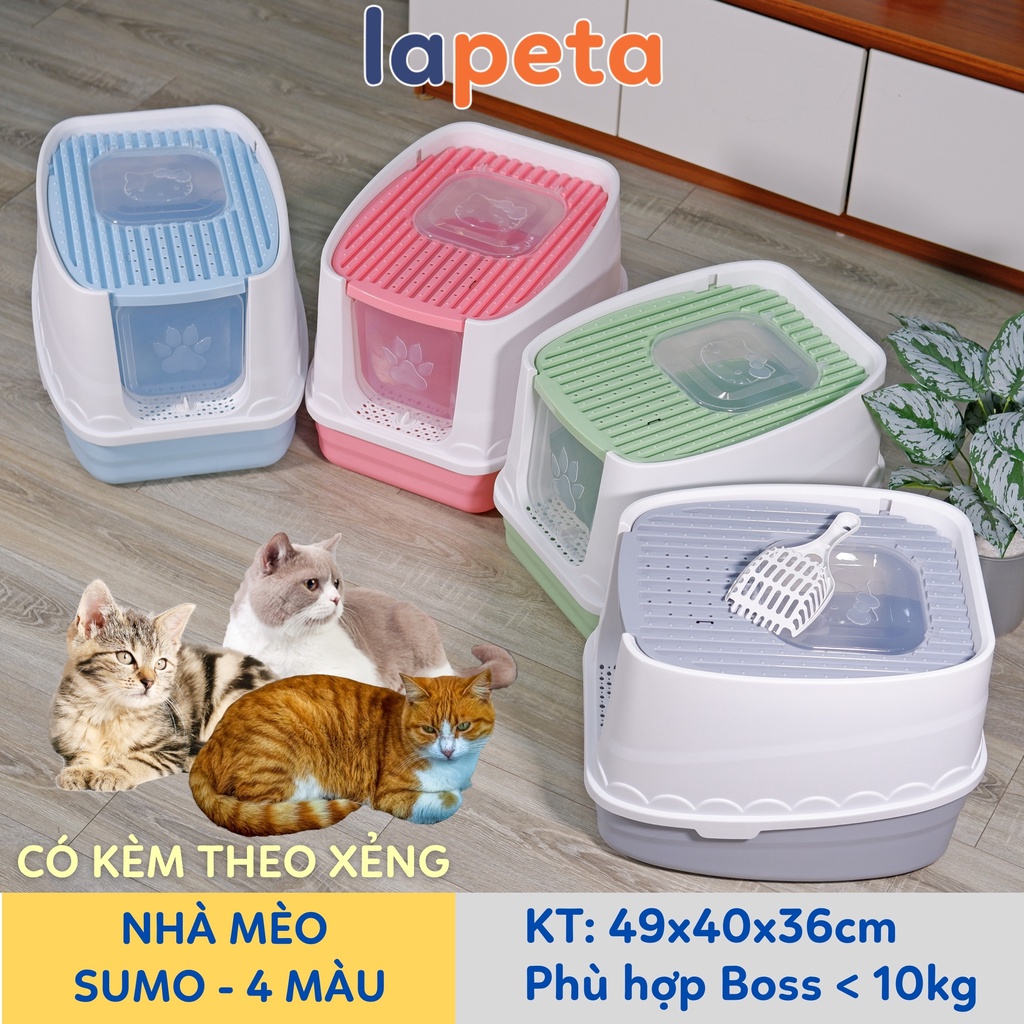 Nhà vệ sinh cho mèo zise lớn, nhà cát mèo nhiều cỡ có kèm xẻng Lapeta