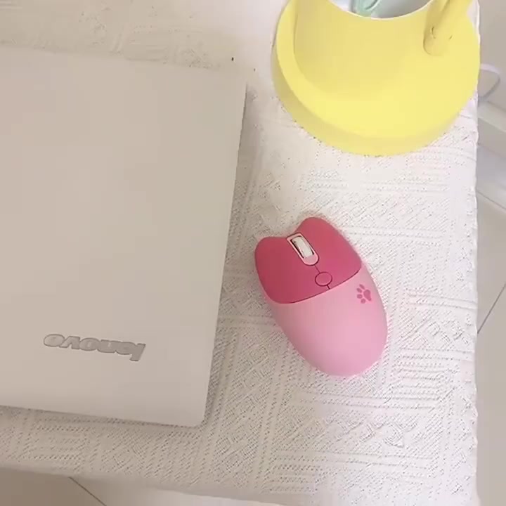 Chuột Không Dây Hình Dấu Chân Mèo Dễ Thương 2.4G Với Đầu Thu USB 3 Nút DPI Cho Laptop PC Notebook | BigBuy360 - bigbuy360.vn