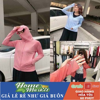 ( MUA 2 TẶNG HỘP KHẨU TRANG ) Áo Chống Nắng Nữ Thông Hơi Chống Tia UV Có Mũ và 2 Túi Có Khóa Dày Dặn Mặc Cực Mát