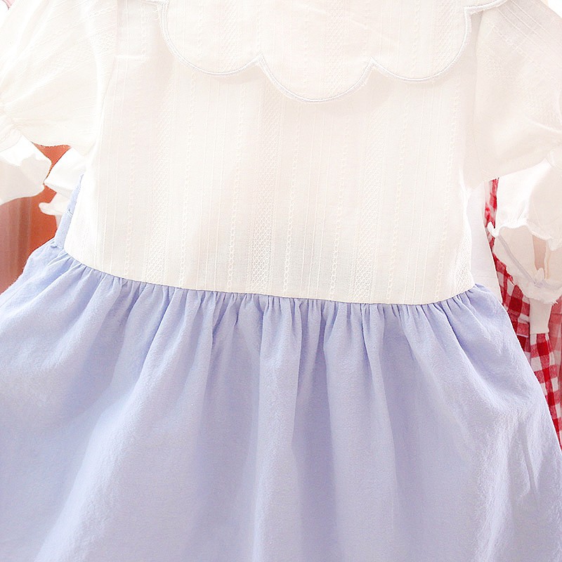 Đầm DUDUBABA cotton giả 2 lớp tay ngắn họa tiết trái tim thời trang mùa hè bé gái 0~3 tuổi