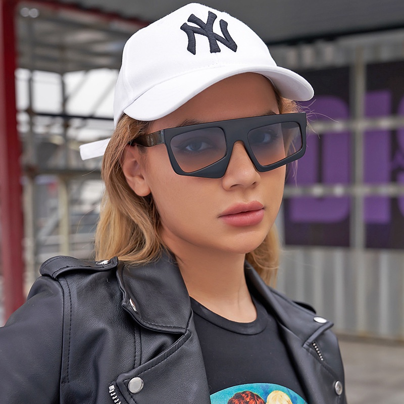 Kính Mát Gọng Vuông Chống Nắng Thiết Kế Bất Đối Xứng Thời Trang Cá Tính