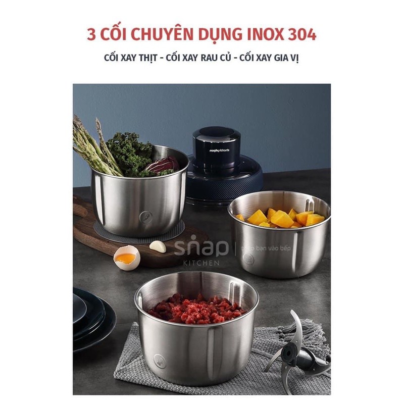 Máy xay thịt Morphy Richards 𝟑 𝐜𝐨̂́𝐢 𝐢𝐧𝐨𝐱 SnapKitchen - BẢO HÀNH 12 THÁNG - Helen Store