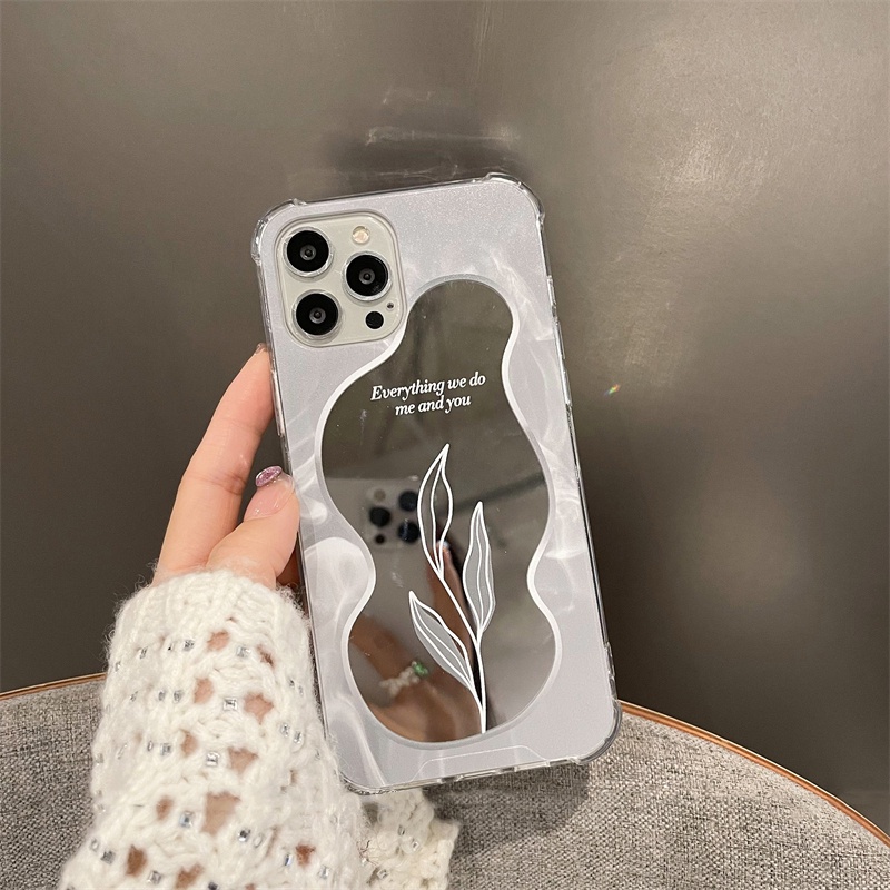 Ốp Điện Thoại Silicon Chống Rơi Tích Hợp Gương Trang Điểm Cho iPhone 14 13 12 11 Pro Max XS XR X 8 7 Plus SE 2020
