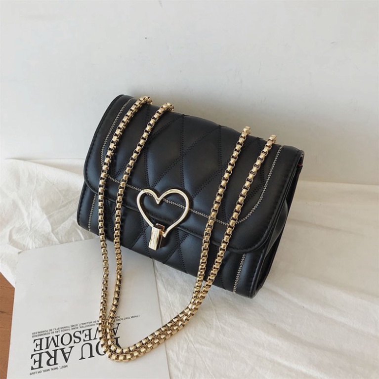 Túi xách nữ Sang Trọng túi đeo chéo nữ 3 ngăn phong cách trẻ trung nữ tính kết hợp dây xích đồng sang trọng chắc chắ