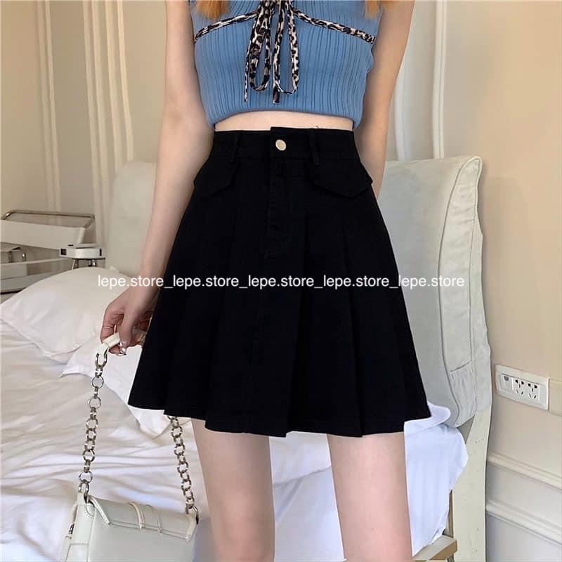 [SẴN] Chân Váy kaki trơn kiểu dáng năng động chất vải dày dặn tennis mài kem trắng đen | BigBuy360 - bigbuy360.vn