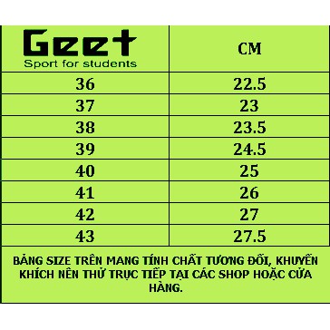 Giày GEET đá bóng sân cỏ nhân tạo màu xanh chuối 3 sọc đen