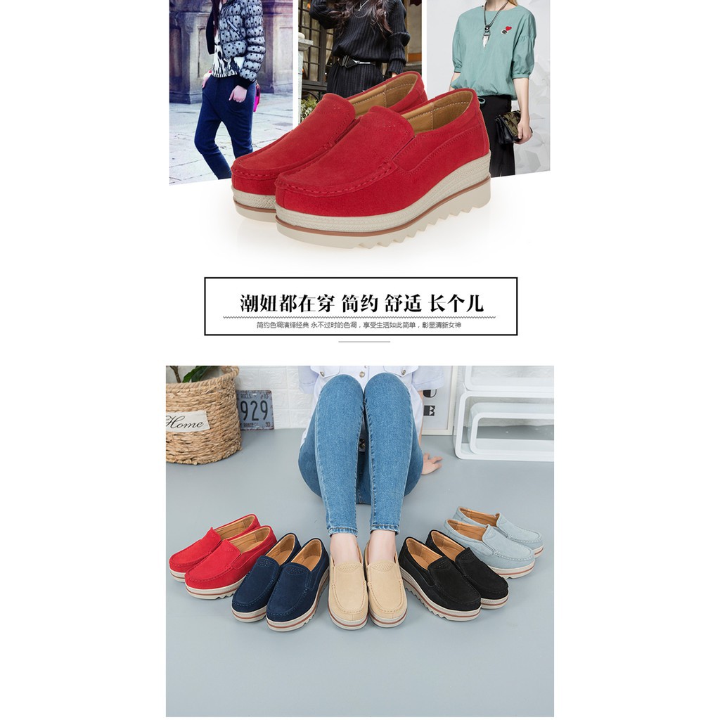 Giày Da Thật Đế Mềm Tăng Chiều Cao 5cm Thiết Kế Sành Điệu Cho Nữ | BigBuy360 - bigbuy360.vn