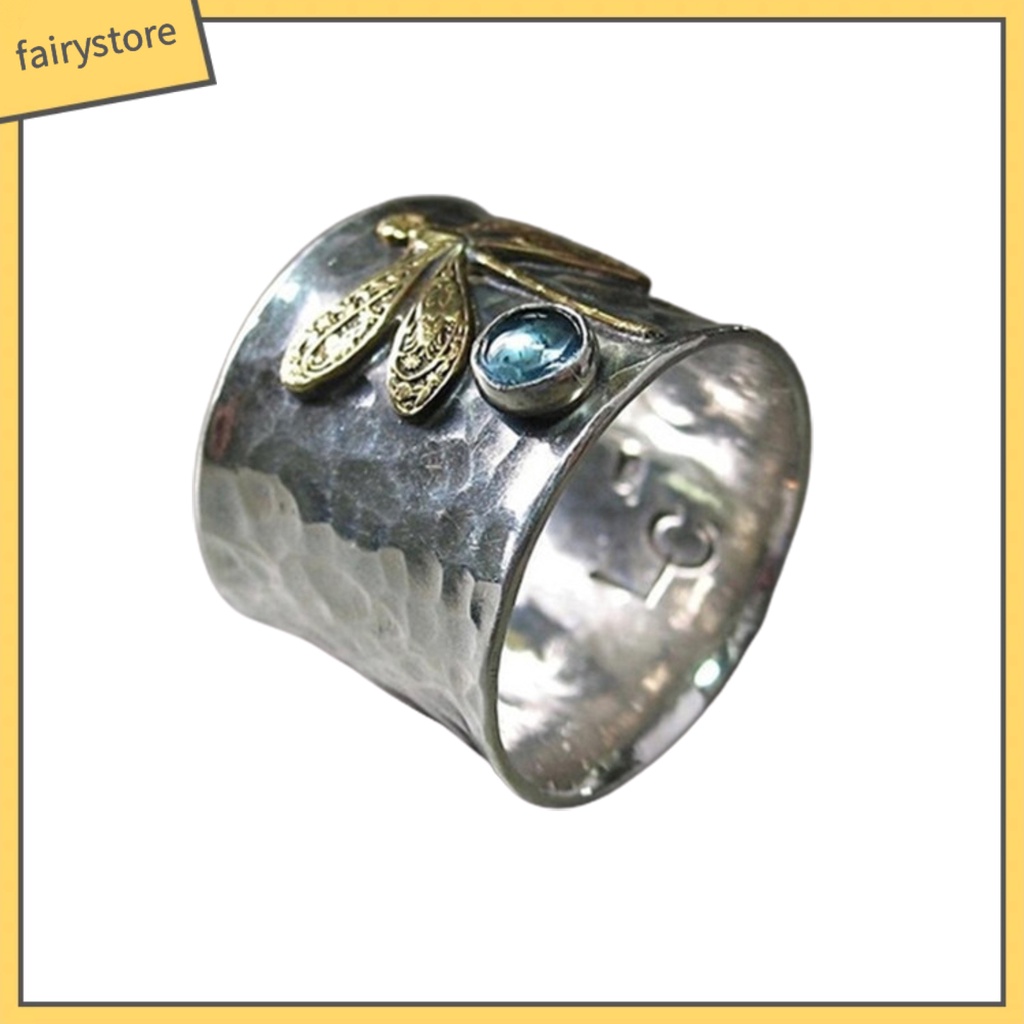 Nhẫn hợp kim hình chuồn chuồn đính đá xinh xắn