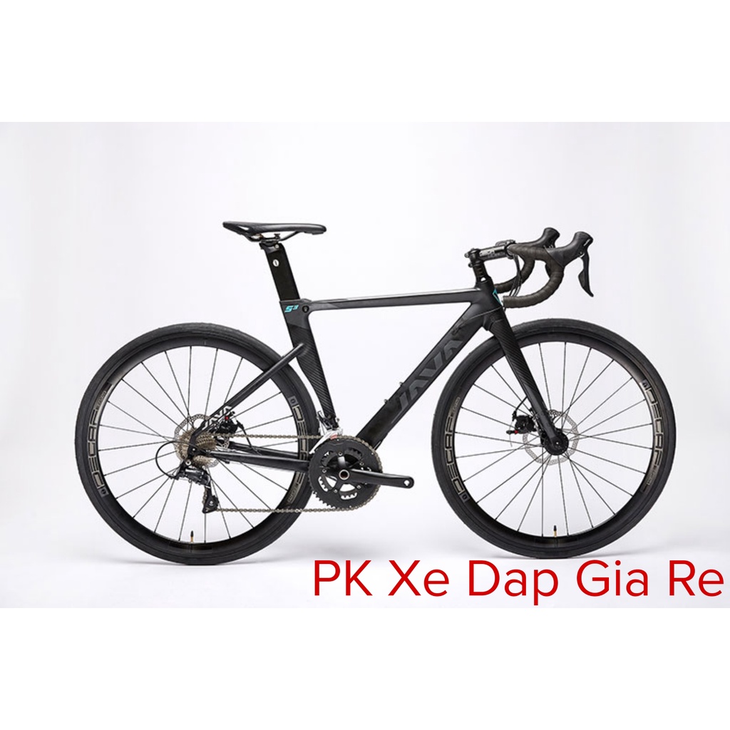 Xe đạp JAVA thương hiệu Ý Cao cấp, Xe đạp đua JAVA Siluro 3D phanh đĩa, Khung nhôm, phuộc cacbon, Tay đề lắc Decaf 18 tố