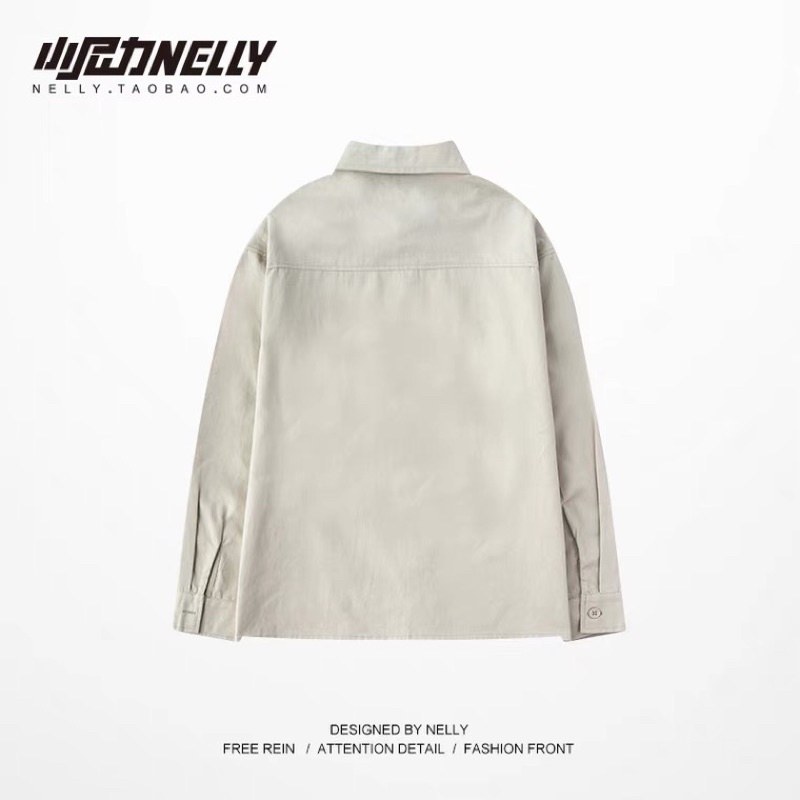 Áo sơ mi tay dài  Nelly Heybig form rộng dành cho nam và nữ ADVENTURE 45