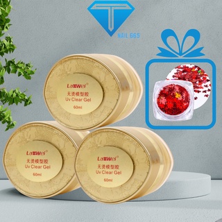 Gel lawei đắp móng không nóng , Gel lạnh đắp móng nail , ẩn , gắn phụ kiện hũ 60ml chính hãng