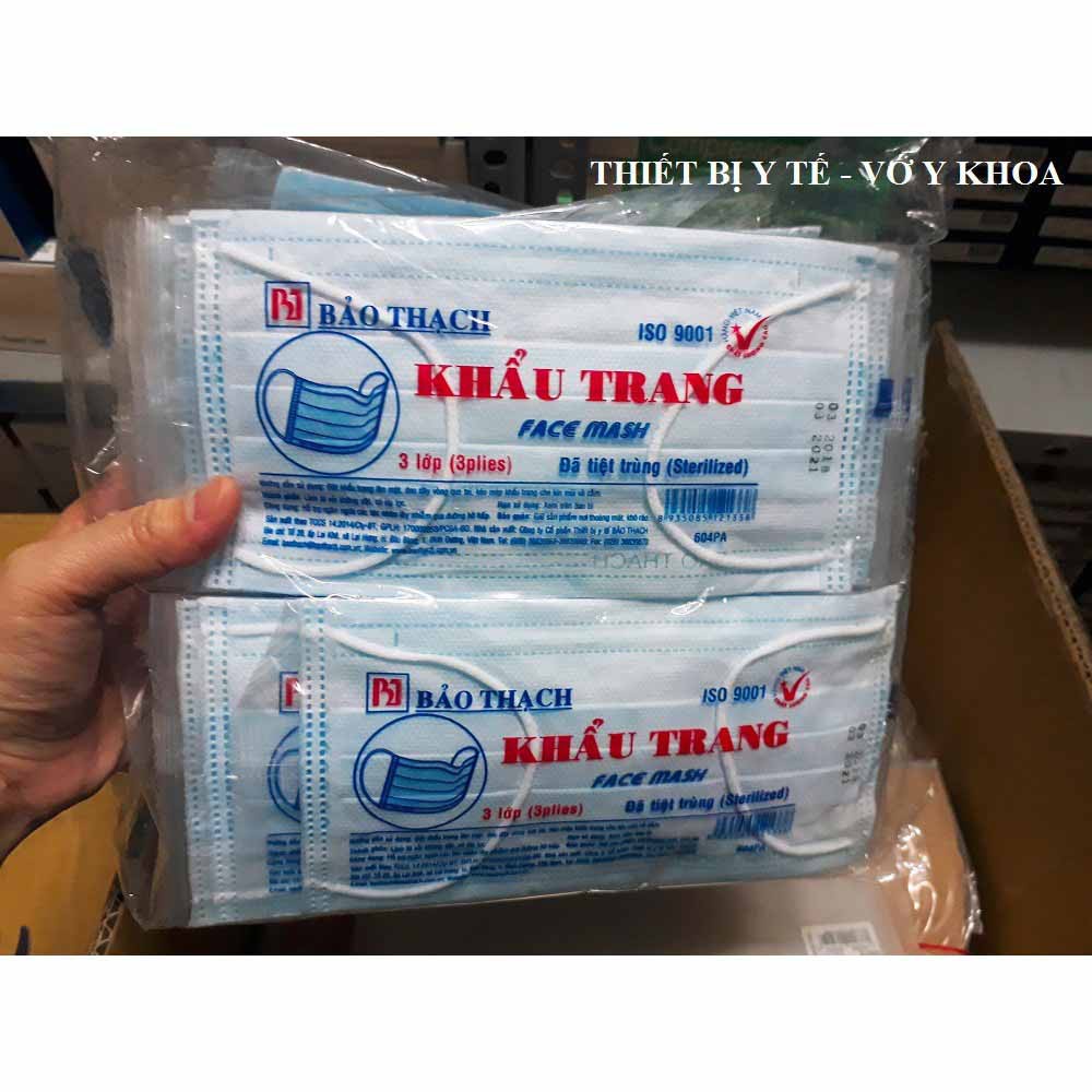 ✅ [TIỆT TRÙNG] Khẩu Trang Y Tế- Bảo Thạch Tiệt Trùng (3 Lớp - Bịch 50 Cái) -VT0611