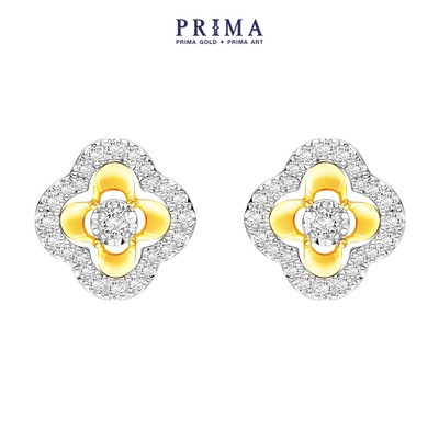 Bông Tai  18K PRIMA GOLD - BST Impression - Hình Cỏ bốn lá - 105E1126